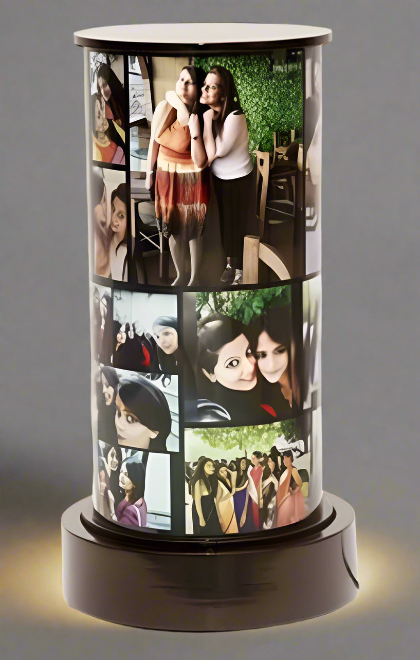 Round Cylindrical Rotating Lamp