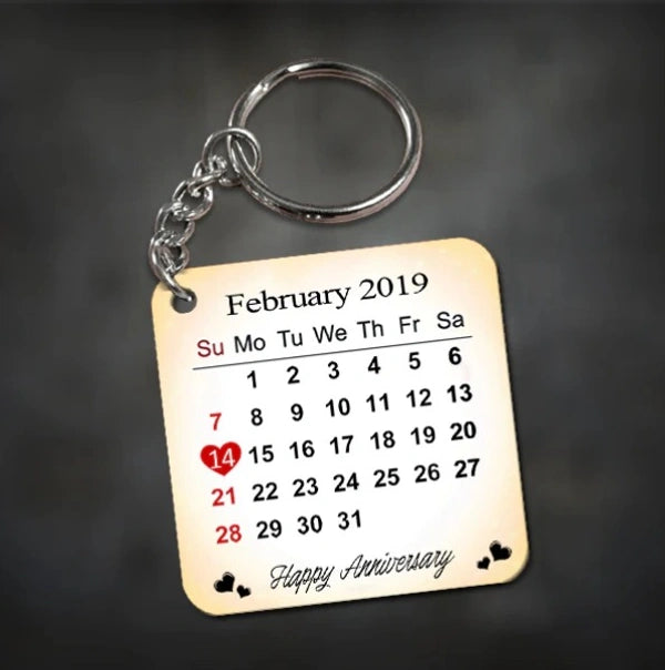Anniversary Calendar MDF Keychain