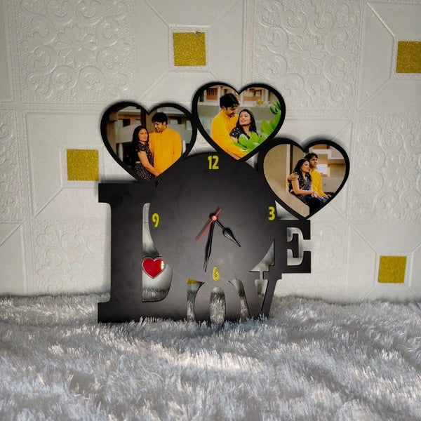 Love with Clock - MDF Wall Collage Frame