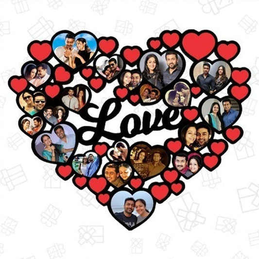 Multi Hearts Heart Shape MDF Wall Collage Frame