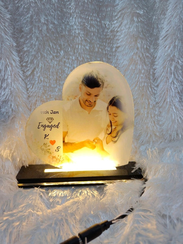 Side Heart - Sublimation Acrylic LED Table Frame