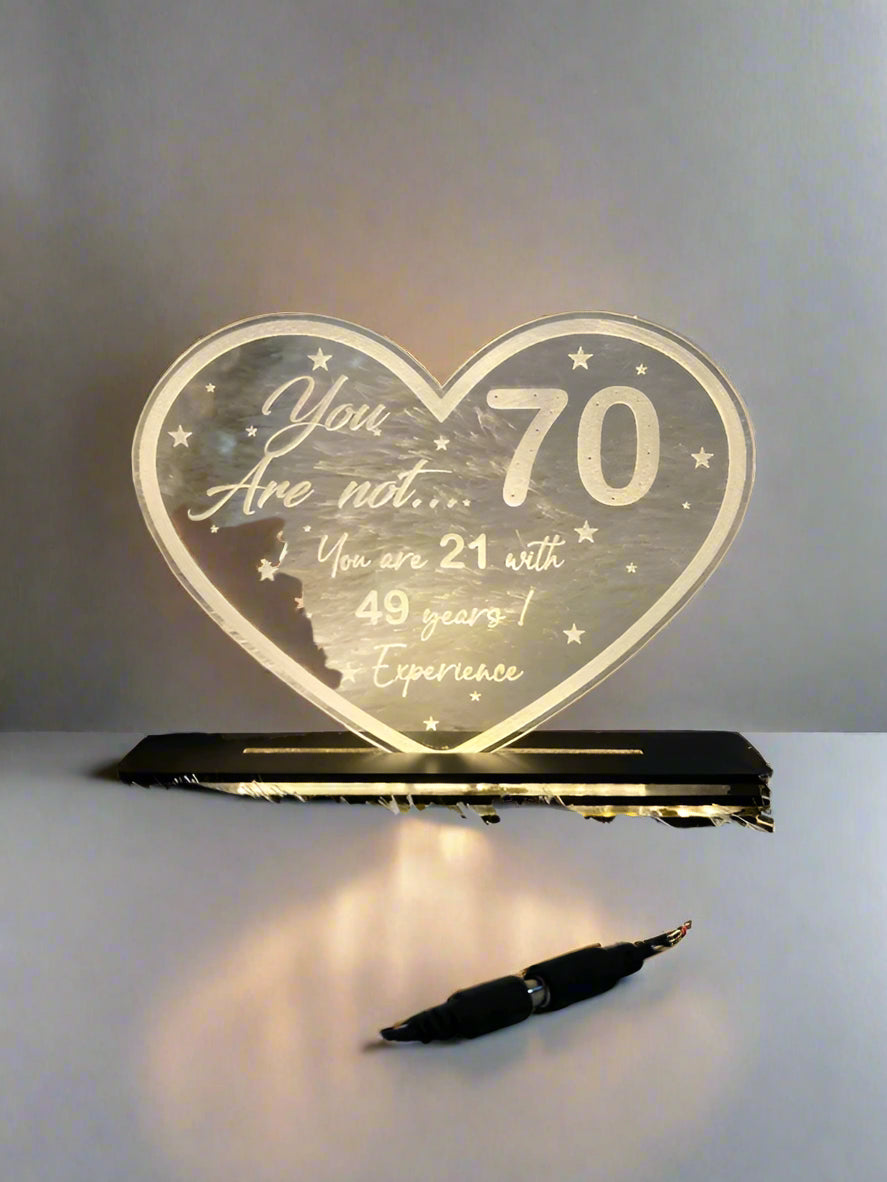 70 Beautiful years Birthday - Acrylic Table Frame