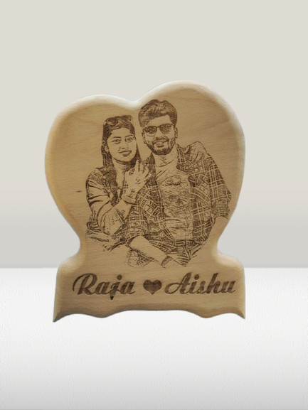 6x7" Inch Butterfly Heart - Engraved Wooden Plaque