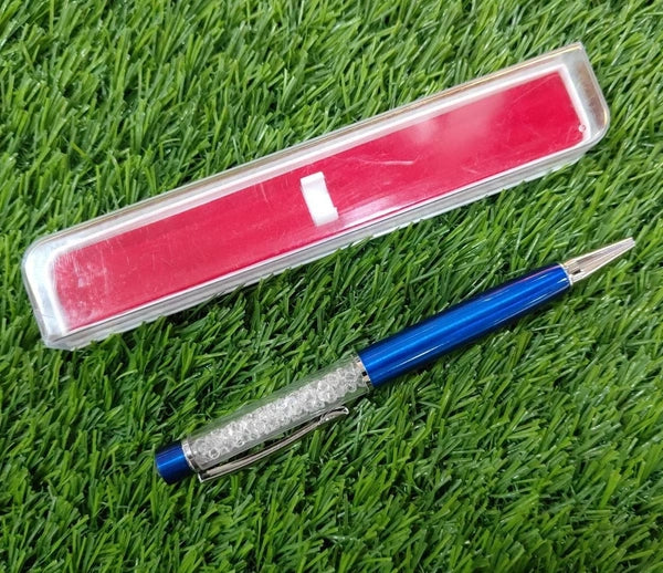 White Stones Pen - Blue with Blue Tip
