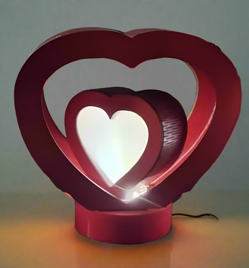 Twin Heart Rotating Lamp
