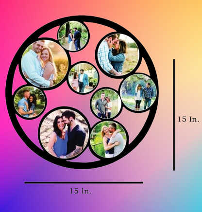 9 Pics Round - MDF Wall Collage Frame