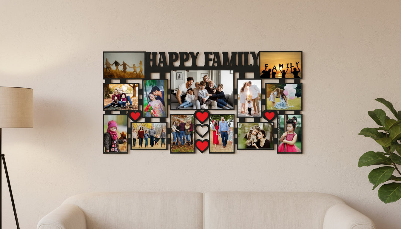 Happy Family - MDF Wall Collage Frame