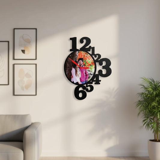 Single Pic with Clock - MDF Wall Collage Frame