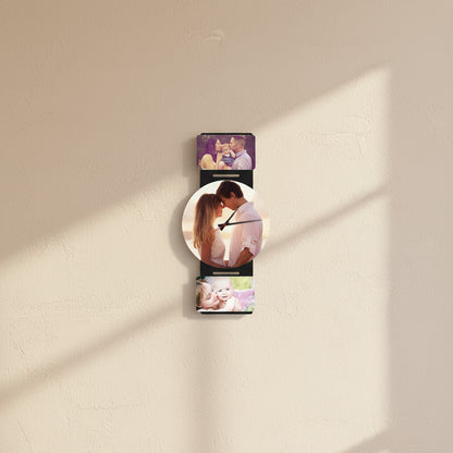 3 Pics With Clock - MDF Wall Collage Frame