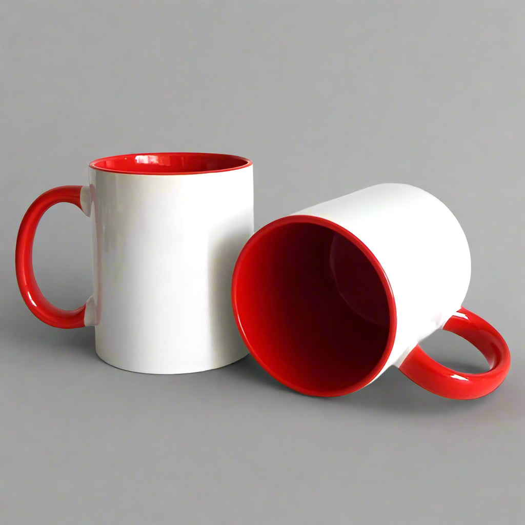 3 Tone - Red - Inner & Handle Color Mugs