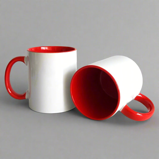 3 Tone - Red - Inner & Handle Color Mugs