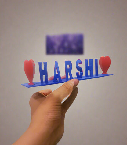 Flip Name - Blue Letters & Red Heart