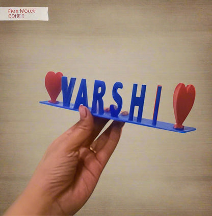 Flip Name - Blue Letters & Red Heart