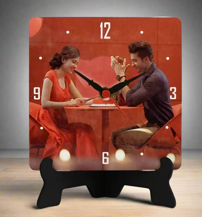 Small Table Clock Photo Frame