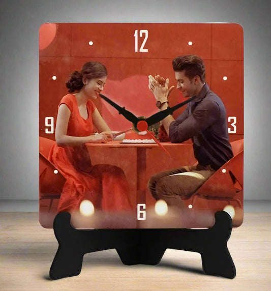 Small Table Clock Photo Frame