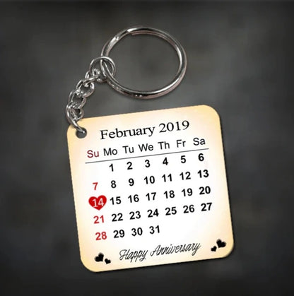 Anniversary Calendar MDF Keychain