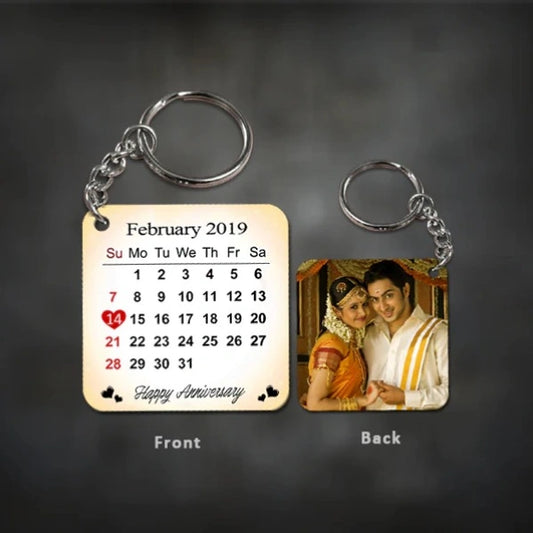 Anniversary Calendar MDF Keychain