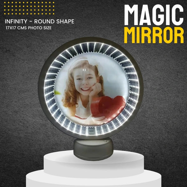 White Round Infinity Magic Mirror - 5D