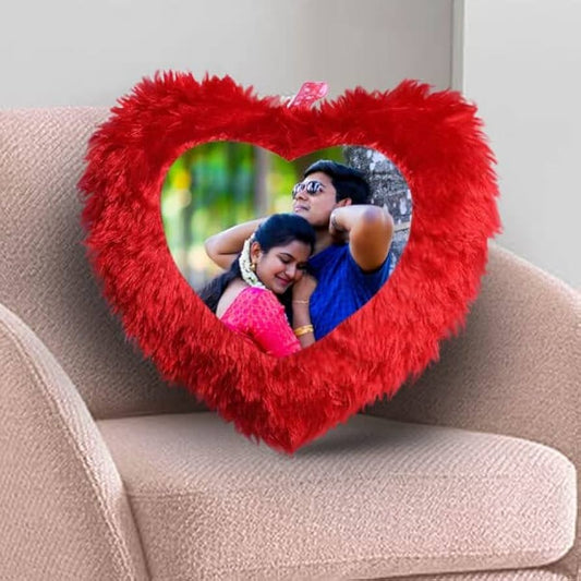 Fur Pillows - Heart Shape - Red