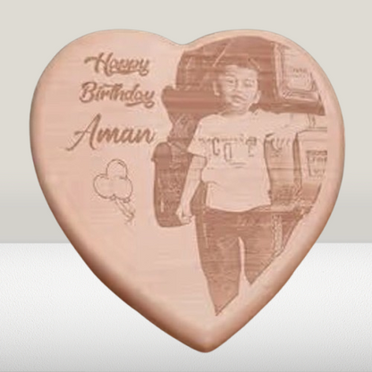 5x7" Inch Heart - Engraved Wooden Plaque