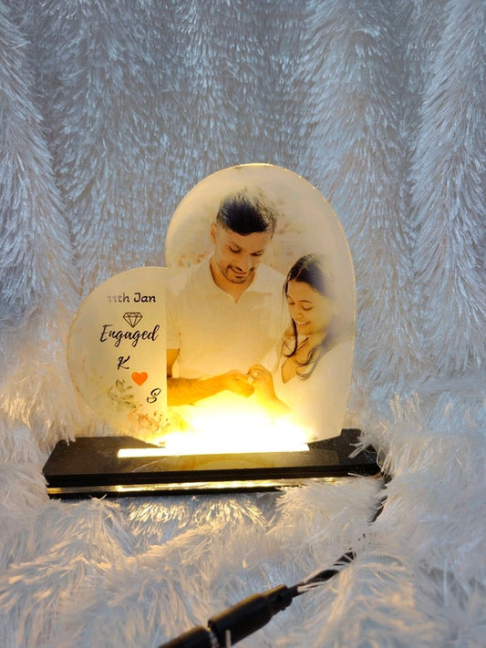 Side Heart - Sublimation Acrylic LED Table Frame