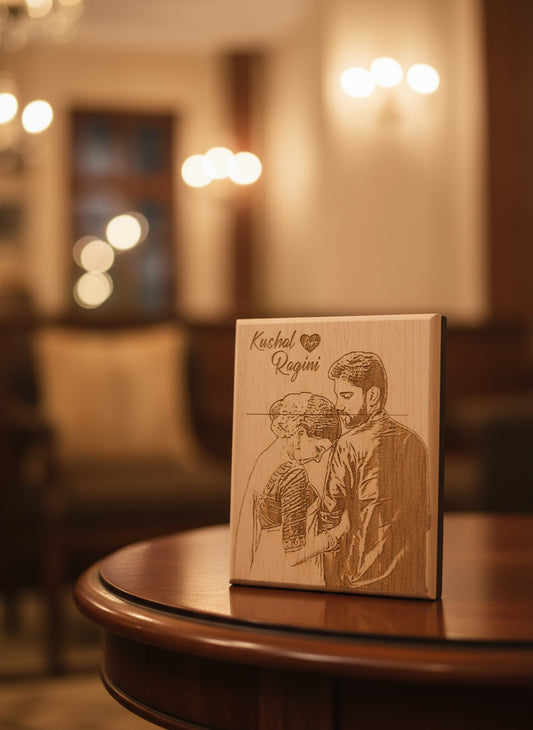 4x5" Inch - Engraved Wooden Plaque