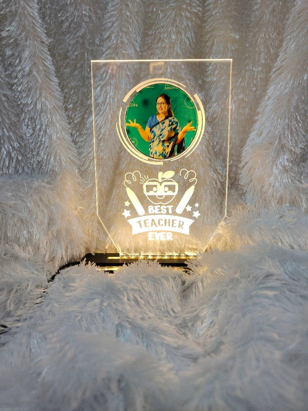 Best Teacher Ever with Photo Acrylic - Single LED