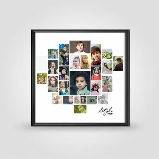 Collage of children's photos in a black frame with 'Style Love' branding.