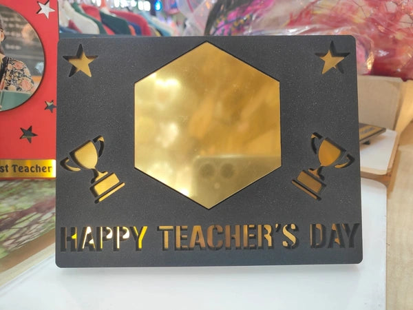 3 Layer Gold Vinyl MDF Frame for Teacher's Day
