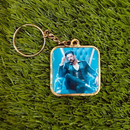 Gold Metal Coated Keychain - Square Shape